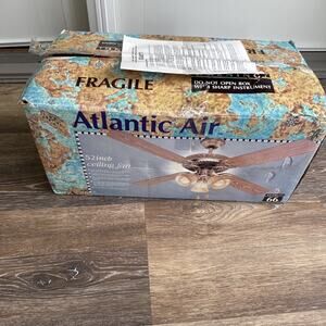 VTG Atlantic Air 52 Inches Ceiling Fan With Light Fixture antique brass finish